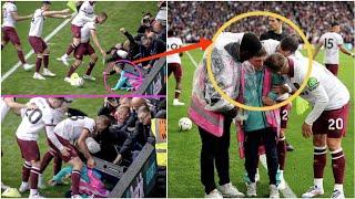 West ham's Tomas Soucek helped to Crystal Palace ball boy in danger after an LED screen collapses