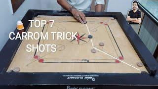 Top 7 Carrom Trick Shots | Carrom Shots for Beginners | Powerful Shots | AkS Carrom