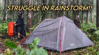 Heavy Rain in Automatic Tent‼️Camping Heavy Rain