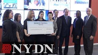 New York Daily News Presents Check to Families of Officer's Ramos and Liu