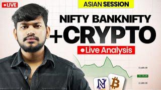 Live Analysis |Asian Session - Banknifty | Nifty | Crypto | 15 Jan-#livetrading #btc #xauusd #forex