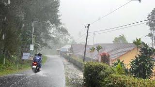 Heavy rain, lightning and thick fog hit the mountain village||sleep in 5 minutes