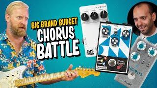 BIG BRAND BUDGET CHORUS BATTLE! - JHS/Fender/Maestro + 3 pedals & 3 amps AT THE SAME TIME!