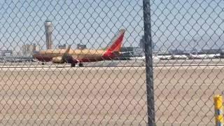 Southwest airlines 737-700 (Classic retro livery)(N711HK) landing at Las Vegas