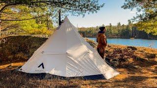 Cold Fall Fishing Trip in NEW Nortent Hot Tent