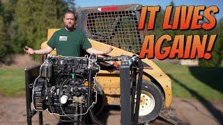 Full rebuild and test run of the Yanmar!  4TNE98 engine swap into CAT 216 skidsteer