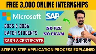 Microsoft & SAP Offer 3,000 Free Online Internships for 2025 & 2026 Batch Students | FLM