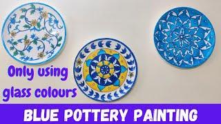 Blue pottery painting on plate | Jaipur's blue pottery | 3 Easy DIY plate hanging ideas