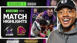 NFL FAN REACTS To NRL 2024 | Storm v Broncos | Match Highlights