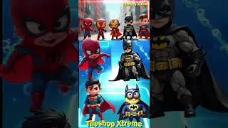 Team Avengers Part 3- Spiderman  Batman  Ironman  Hulk  Superman Minion #tileshop #coffindance