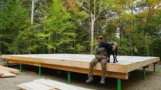 Building the floor system for my off grid cabin in the forest