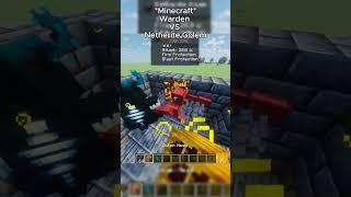 Minecraft Warden VS NETHERITE GOLEM!!?  #shorts