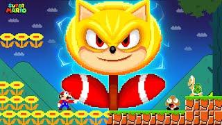 Super Mario Bros. But Mario Touch Become GOLD SONIC Flowers