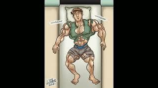 Sleeping muscle growth animation