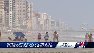 Coastal concerns as storm system moves toward Florida's east coast