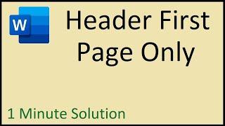 How to Add Header on First Page Only in Word