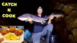 11 lb BULL HUSS - Catch Clean Cook , Eating a Shark