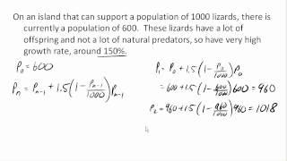 Logistic growth of lizards