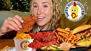 ASMR FIRST TIME TRYING DAVE'S HOT CHICKEN | spicy tenders, sandwich, french fries, & mac n cheese