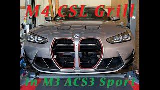 Umbau BMW M4 CSL Grill in BMW M3 G80 ACS3 Sport AC Schnitzer und Carbon Works Carbon Einsätze Front