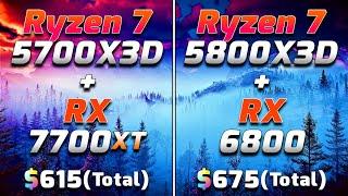 Ryzen 7 5700X3D + RX 7700 XT vs Ryzen 7 5800X3D + RX 6800 | PC Gameplay Tested