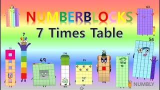 LEARN 7 TIMES TABLE - NUMBLY STUDY (with numberblocks) | MULTIPLICATION | LEARN TO COUNT