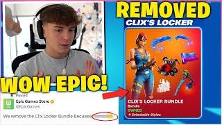 CLIX FREAKS OUT after EPIC GAMES removes his LOCKER BUNDLE and shows why the COLD SNAP PICKAXE is OP