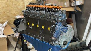 Turbo 300 inline 6 build: junk dorman balancer, handmade parts, front end assembly