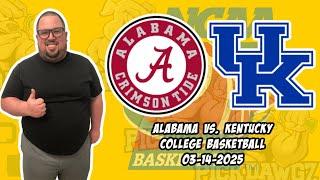 Alabama vs Kentucky 3/14/25 Free College Basketball Picks and Predictions | NCAAB Pick