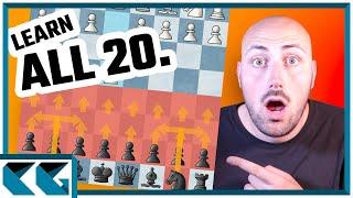 All 20 Chess Openings For Black Against e4!