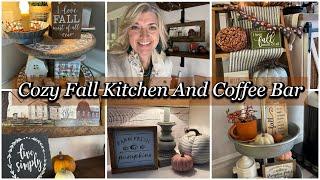 Fall Decorate With Me | Fall Coffee Bar | Fall Kitchen | Fall Colonial Farmhouse Decor