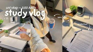 waking up at 5AM — productive uni vlog, start of a new semester, and coffee runs