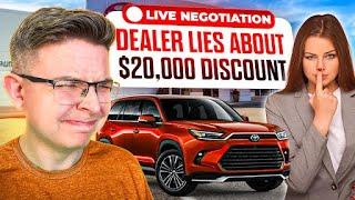 SHADY Dealer LIES About $20,000 Discount!?!? | Live Car Negotiations