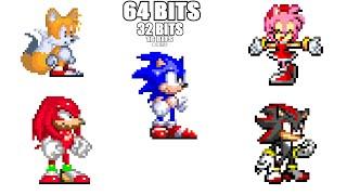 SONIC COMPILATION 64 bits. 32 bits. 16 bits. 8 bits. 4 bits. 2 bits. 1 bit, half bit, quarter bit