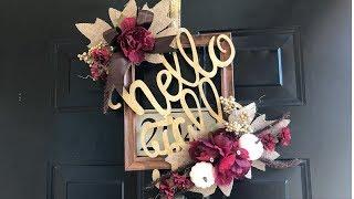 Fall- Diy Picture Frame Wreath || Rustic Glam || Front Door Decor || Fall Decor Idea