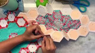 How I Sew EPP Hexagon Rows