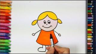 Come disegnare una bambina | Impara a disegnare - Impara i colori - Impara gli animali