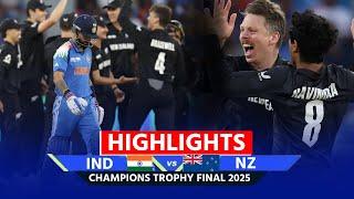 Champions Trophy 2025 Final Highlights:  IND vs NZ Champions Trophy Final 2025 Highlights