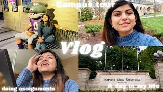 VLOG: A Day in my Life when I don't have Classes, Kansas State University Campus Tour.