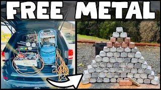 Free Metal Street Scrapping - Massive Haul - ASMR Metal Melting - Trash To Treasure - BigStackD