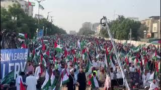 Entry Pakistan Markazi Muslim League President Khalid Masood Sandhu on stage Palestine Conference