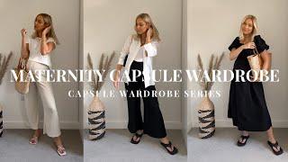 12 MATERNITY CAPSULE WARDROBE STAPLES! CAPSULE WARDROBE SERIES  | Summer/fall capsule wardrobe 2022