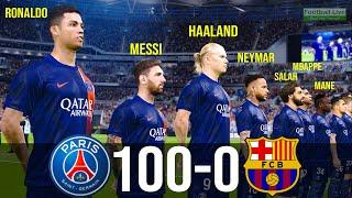 What if Ronaldo Messi Haaland Neymar Salah Mbappe Mane Lautaro Benzema play together PSG vs FCB |PES