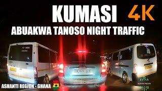 Abuakwa Tanoso Road Works Night Traffic Kumasi Ghana 4K Update 6