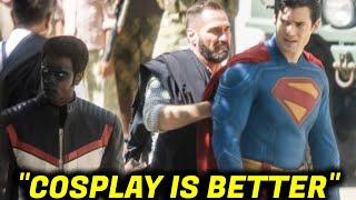 SUPERMAN Costume Revealed In Leaked Set Photos & People HATE IT! "Cosplay Man"