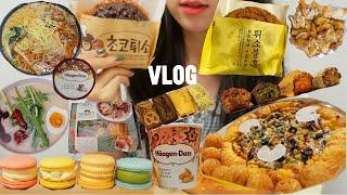 Mukbang Vlog|What I ate in december|Dolchettria, Maratang,Macaroon,Choco Soboro,Bulgogi Pizza,Cheese