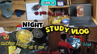 Night study vlog  | Christmas exam preparation  | 10pm to 5am  | plenty of errors‍️#nightstudy