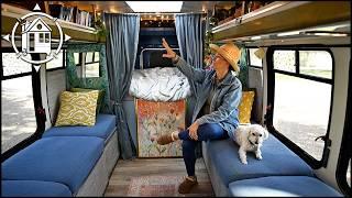 She turned a shuttle bus into a classy studio apartment