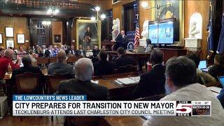 VIDEO: Charleston mayor addresses council for final time ahead of change of leadership