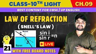 Law of Refraction | Snell’s Low | class 10 light | by ashish pandey